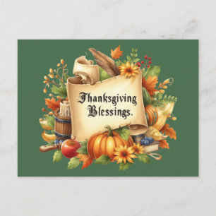 Thanksgiving Blessing Postcard
