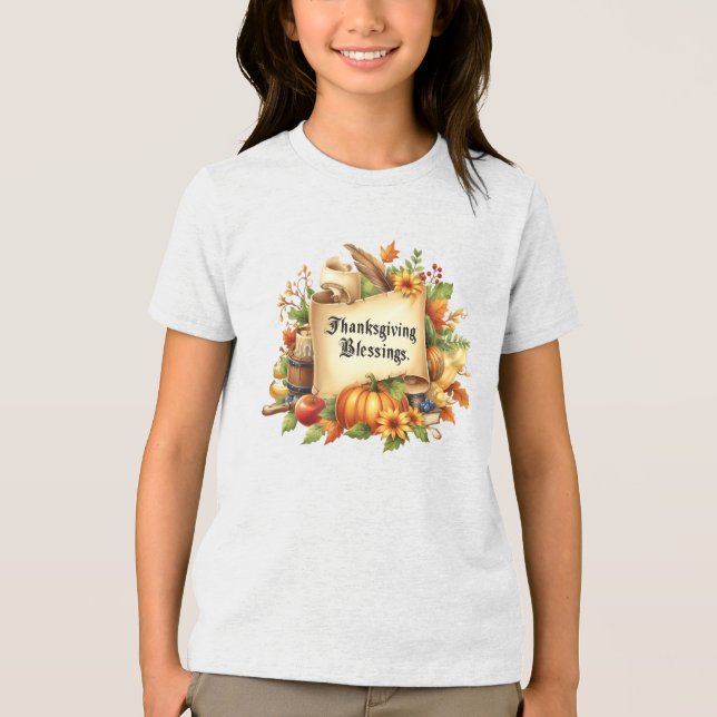 Thanksgiving Blessing T-Shirt Tri-Blend Shirt (Front)