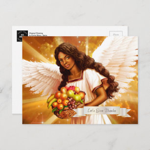 Thanksgiving Blessings. Angel Painting Postcard