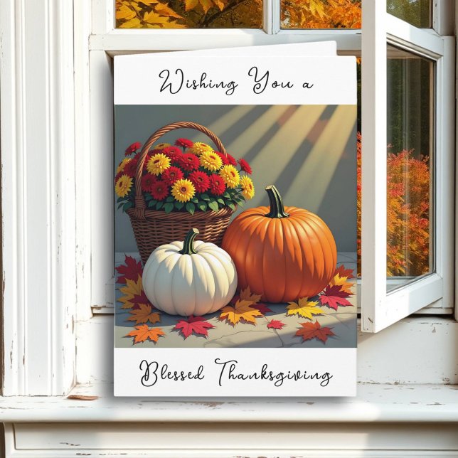Thanksgiving Blessings | Autumn Leaves and Mums Card (Creator Uploaded)