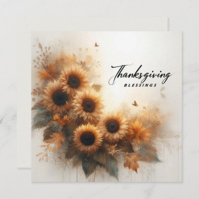Thanksgiving Blessings Card (Front/Back)