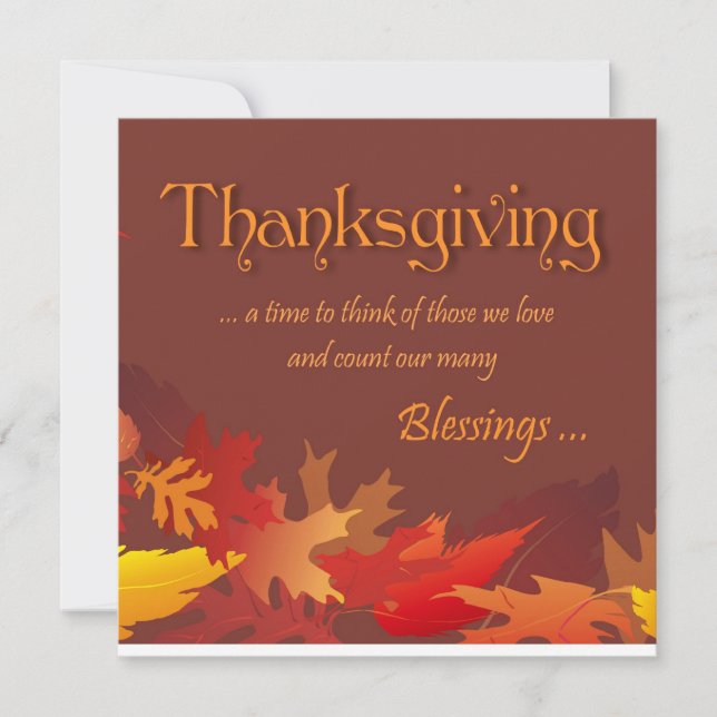 Thanksgiving Blessings - Dinner Party Invitation (Front)