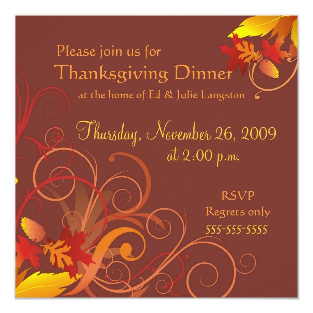 Thanksgiving Blessings - Dinner Party Invitation