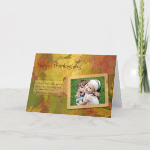 Thanksgiving Blessings Fall Leaves Photo Card