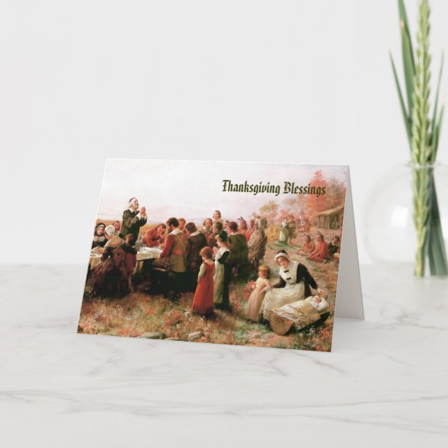 Thanksgiving Blessings. Fine Art  Holiday Card (Front)