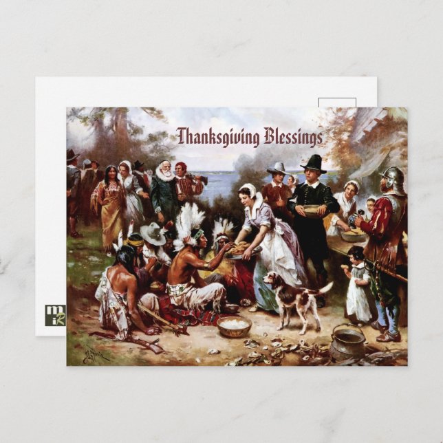 Thanksgiving Blessings. Fine Art Postcard (Front/Back)