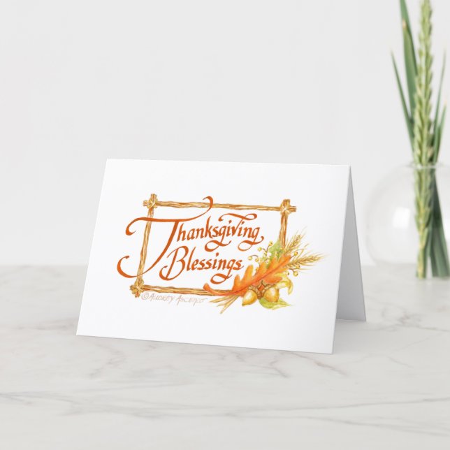 Thanksgiving Blessings Greeting Card (Front)