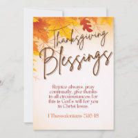 Thanksgiving Blessings Greeting Card w/Bible Verse