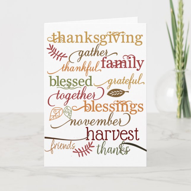 Thanksgiving Blessings Holiday Card (Front)