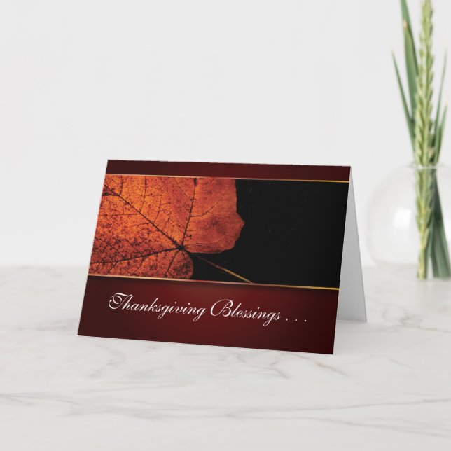 Thanksgiving Blessings Holiday Card (Front)