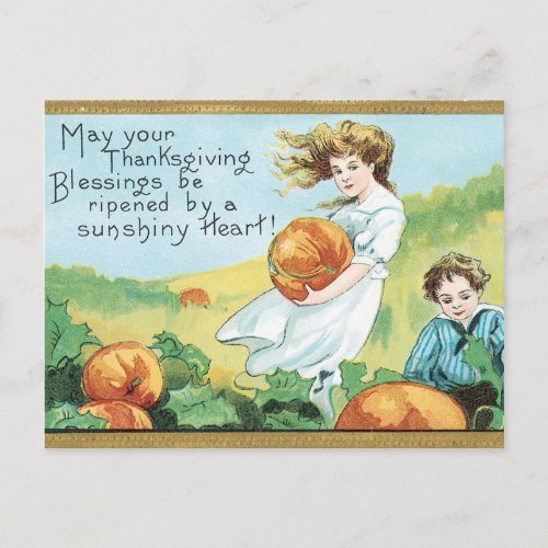 Thanksgiving Blessings Holiday Postcard