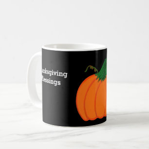 Thanksgiving Blessings Orange Pumpkin Coffee Mug