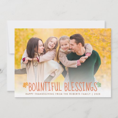 thanksgiving blessings photo greeting holiday card