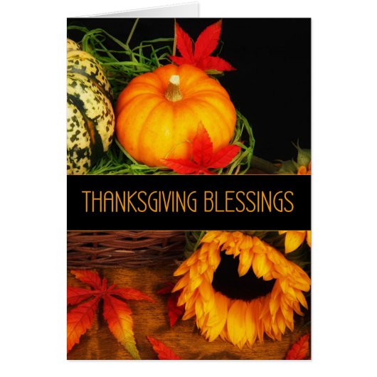 Thanksgiving Blessings Pumpkin Cards (Front)