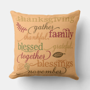 Thanksgiving Blessings Throw Pillow