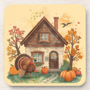 Thanksgiving Bliss and the Country Home Beverage Coaster