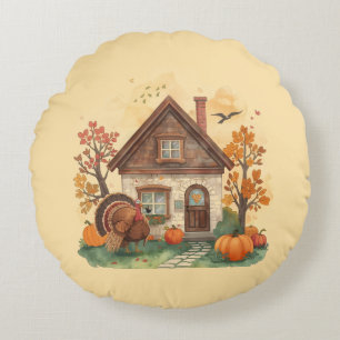 Thanksgiving Bliss and the Country Home Round Pill Round Pillow