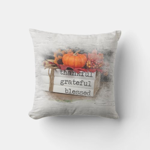 Thanksgiving Books On Birch Throw Pillow