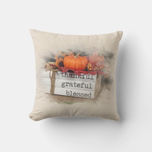 Thanksgiving Books Throw Pillow