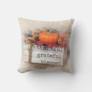 Thanksgiving Books with Pumpkin Throw Pillow