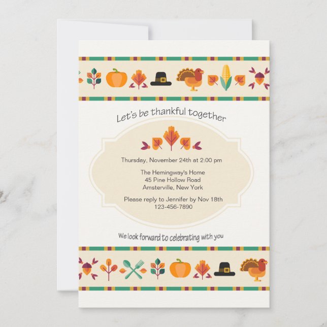 Thanksgiving Border Invitation (Front)