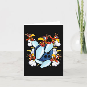 Thanksgiving Bowl Bowler Strike Pin Sport Turkey B Card