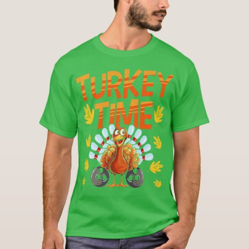 Thanksgiving Bowl Bowler Strike Pin Sport Turkey B T_Shirt