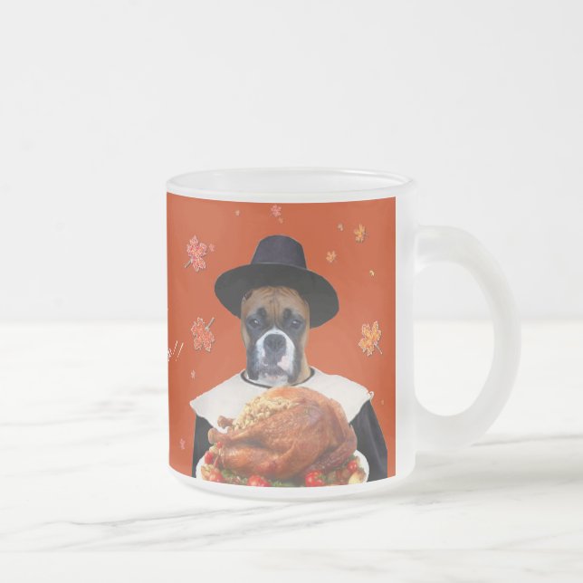 Thanksgiving boxer frosted mug (Right)