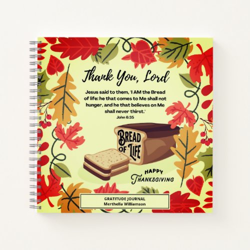 Thanksgiving BREAD OF LIFE Gratitude Journal