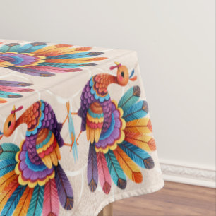 Thanksgiving Bright Feathers Turkey Tablecloth