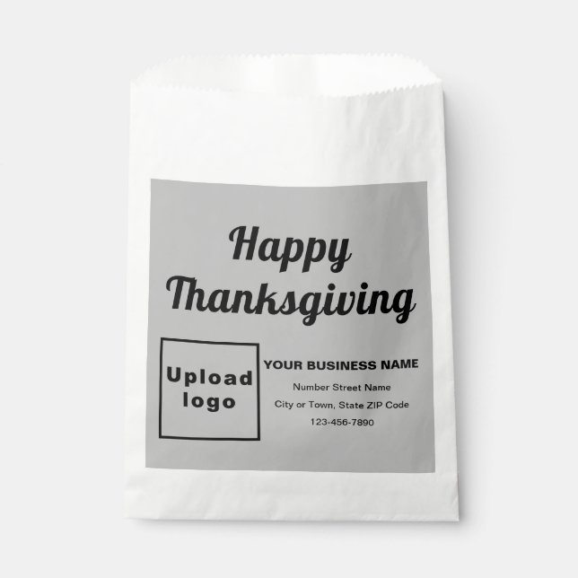Thanksgiving Business Gray Background Paper Bag (Front)