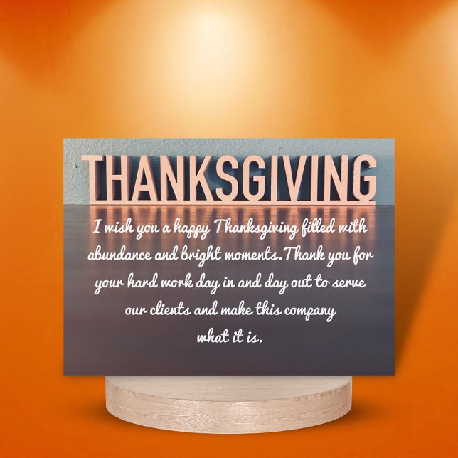 thanksgiving  business thank you modern  note card (Creator Uploaded)