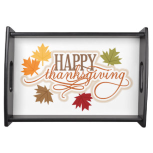 Thanksgiving Cafe Serving Tray/Autumn Leaves Tray