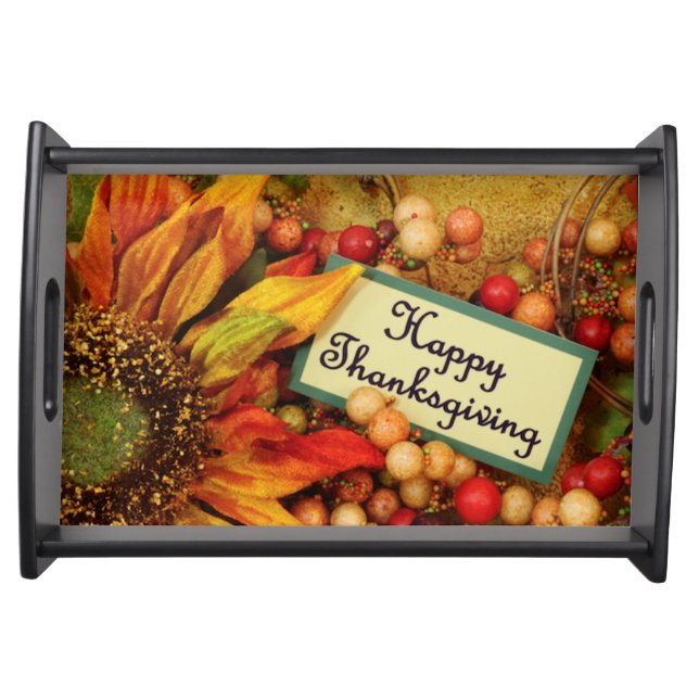 Thanksgiving Cafe Serving Tray/Sunflower Serving Tray (Front)