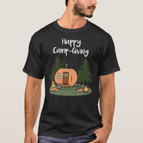 Thanksgiving Camping Pumpkin Pie Turkey Campfire T T_Shirt