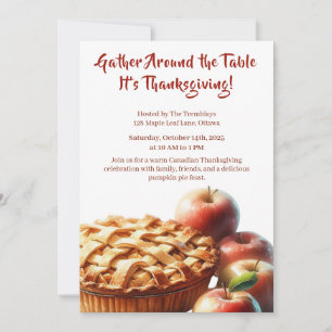 Thanksgiving Canada   Apple Pie Gathering  Invitation