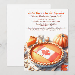 Thanksgiving Canada Cozy Pumpkin Pie Gathering Invitation