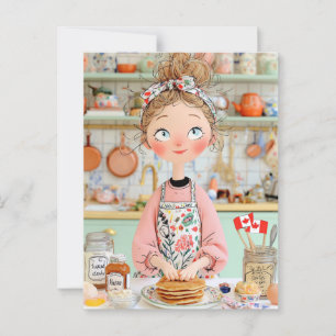 Thanksgiving Canada Postcard Cozy Kitchen Pancakes