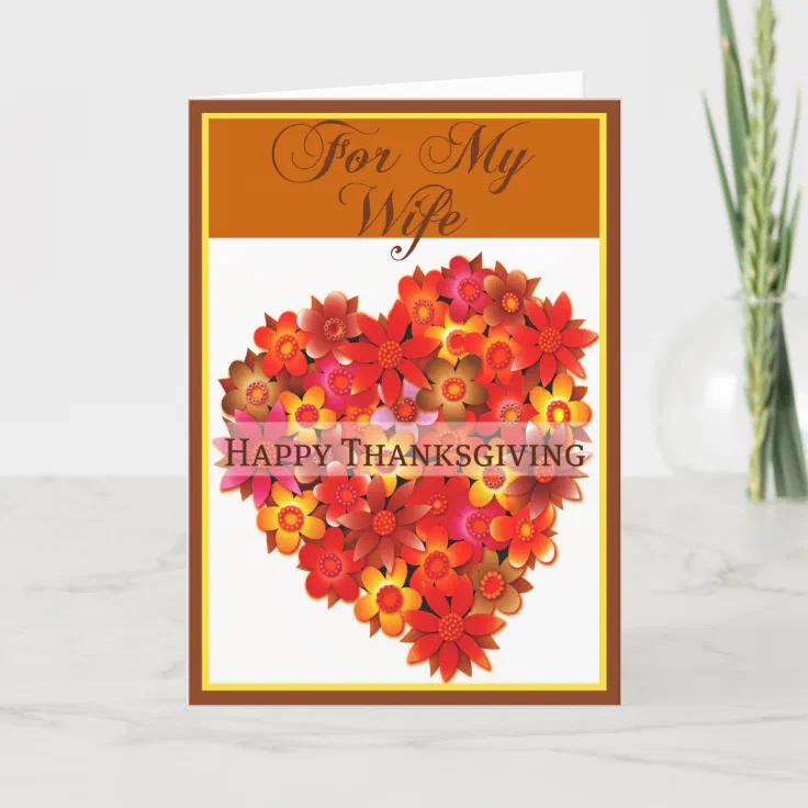 Thanksgiving Card For Wife | Zazzle