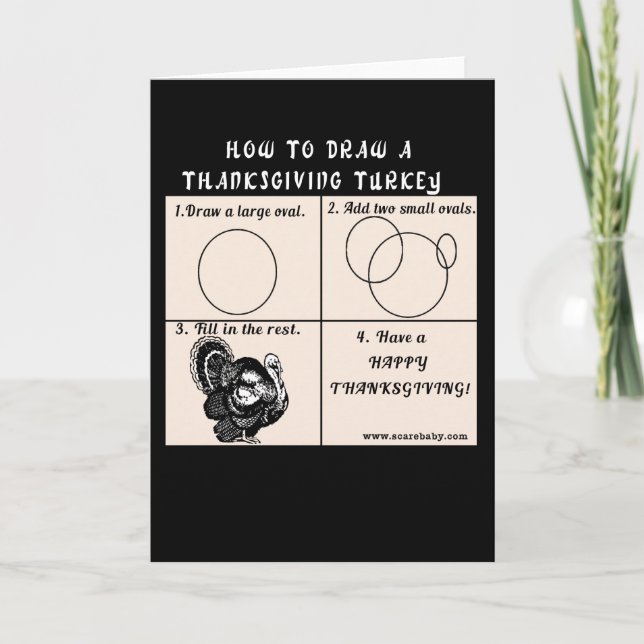 Thanksgiving Card Humor Draw a Turkey (Front)