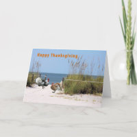 Thanksgiving Card, Humor with Turkeys on the Beach