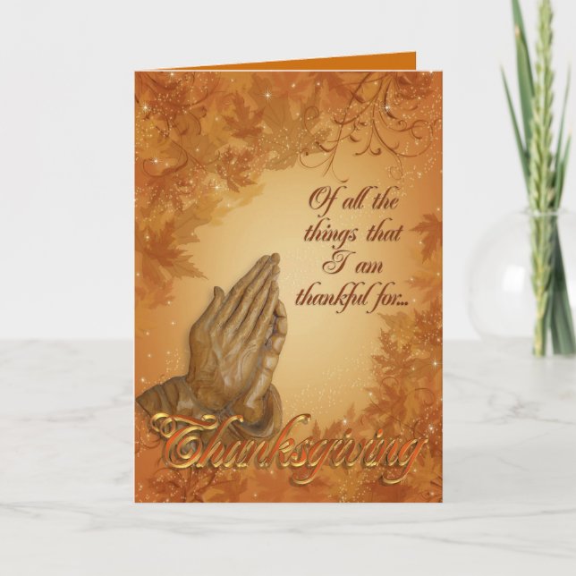 Thanksgiving Card Praying hands (Front)