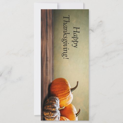 Thanksgiving card with autumn pumpkins
