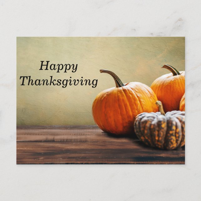 Thanksgiving card with autumn pumpkins (Front)