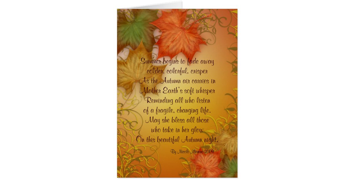 Thanksgiving card with beautiful poem | Zazzle