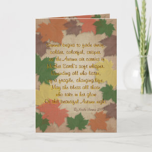 Thanksgiving card with beautiful poem