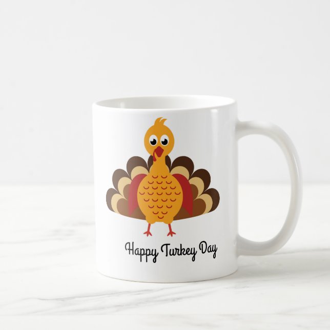 Thanksgiving cartoon turkey Coffee mug (Right)