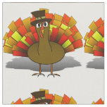 Thanksgiving Cartoon Turkey Pilgrim Fabric