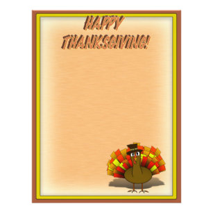 Thanksgiving Cartoon Turkey Pilgrim Flyer