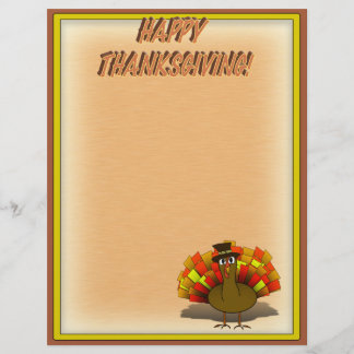 Thanksgiving Cartoon Turkey Pilgrim Flyer